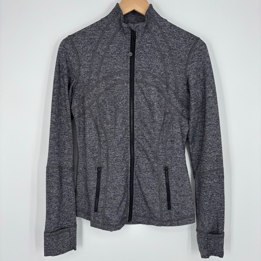 Lululemon Define Jacket Women 8 Heathered Gray Full Zip Performance Activewear